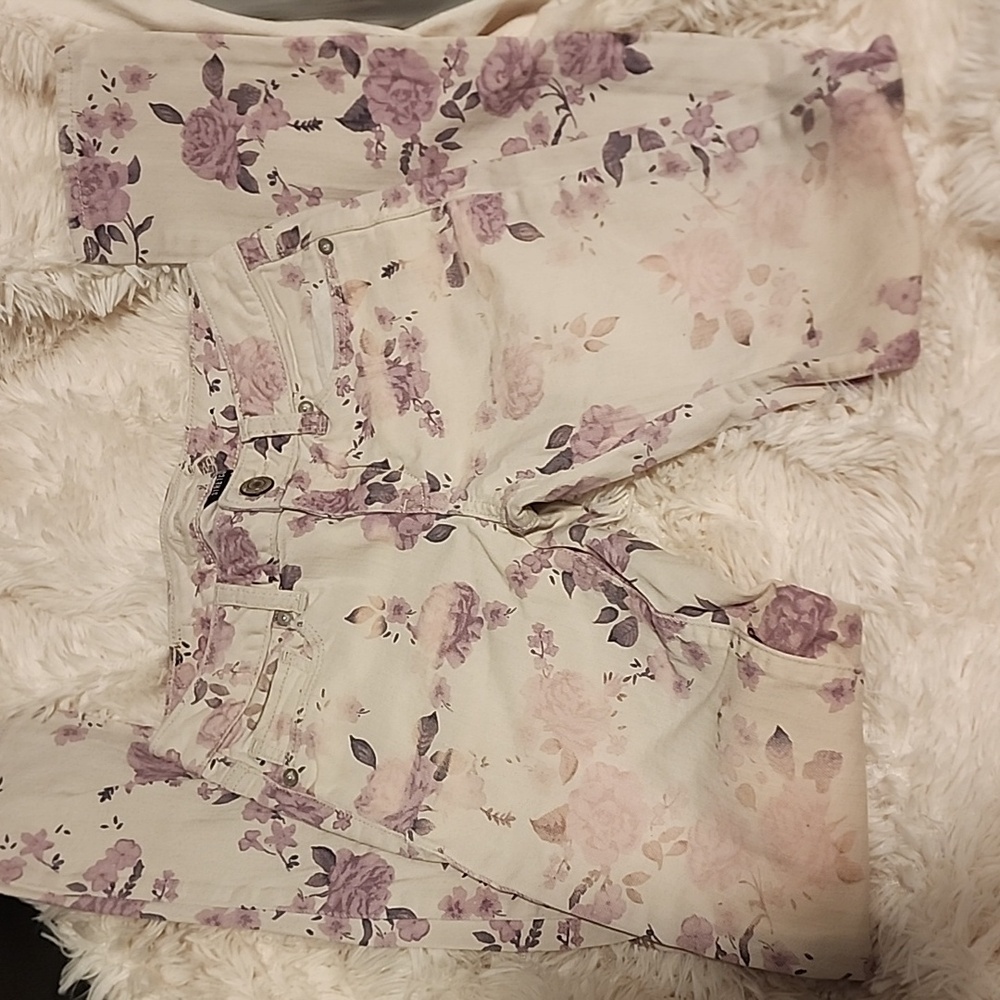 American Eagle Floral Skinny Jeans Size 00